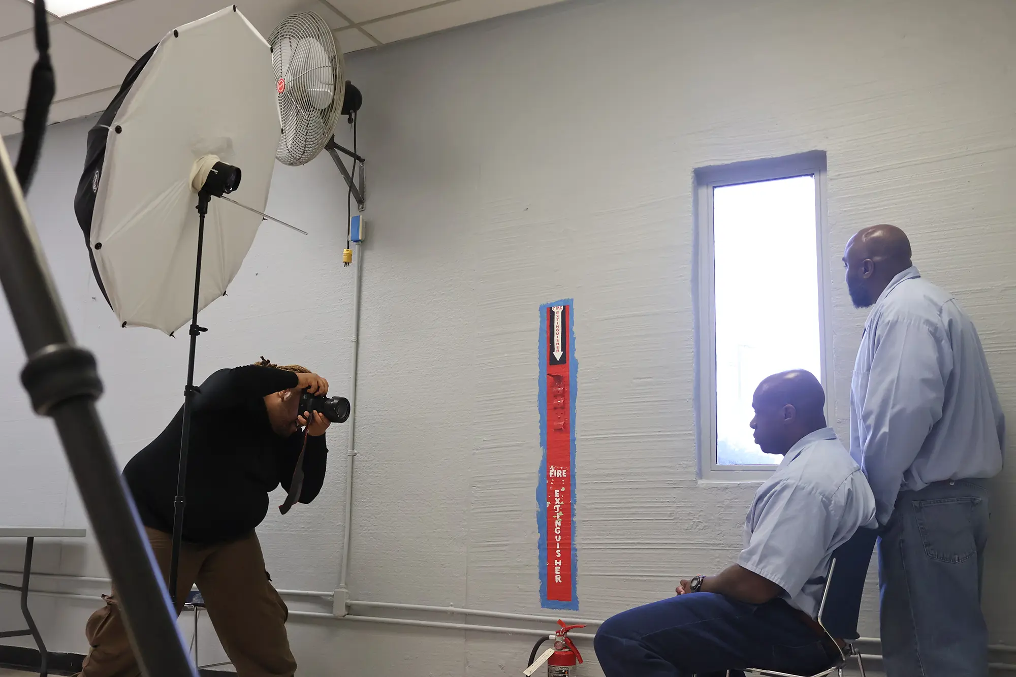 Photographer Gioncarlo Valentine takes portraits inside Buckingham Correctional Center in Virginia on March 4, 2024.