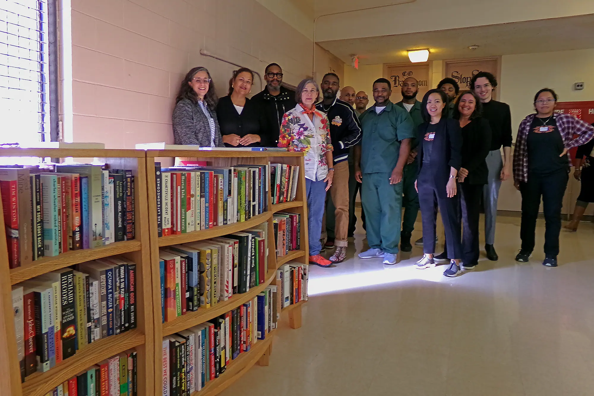 The Freedom Reads team at a Freedom Library opening at Otisville Correctional Facility in New York.