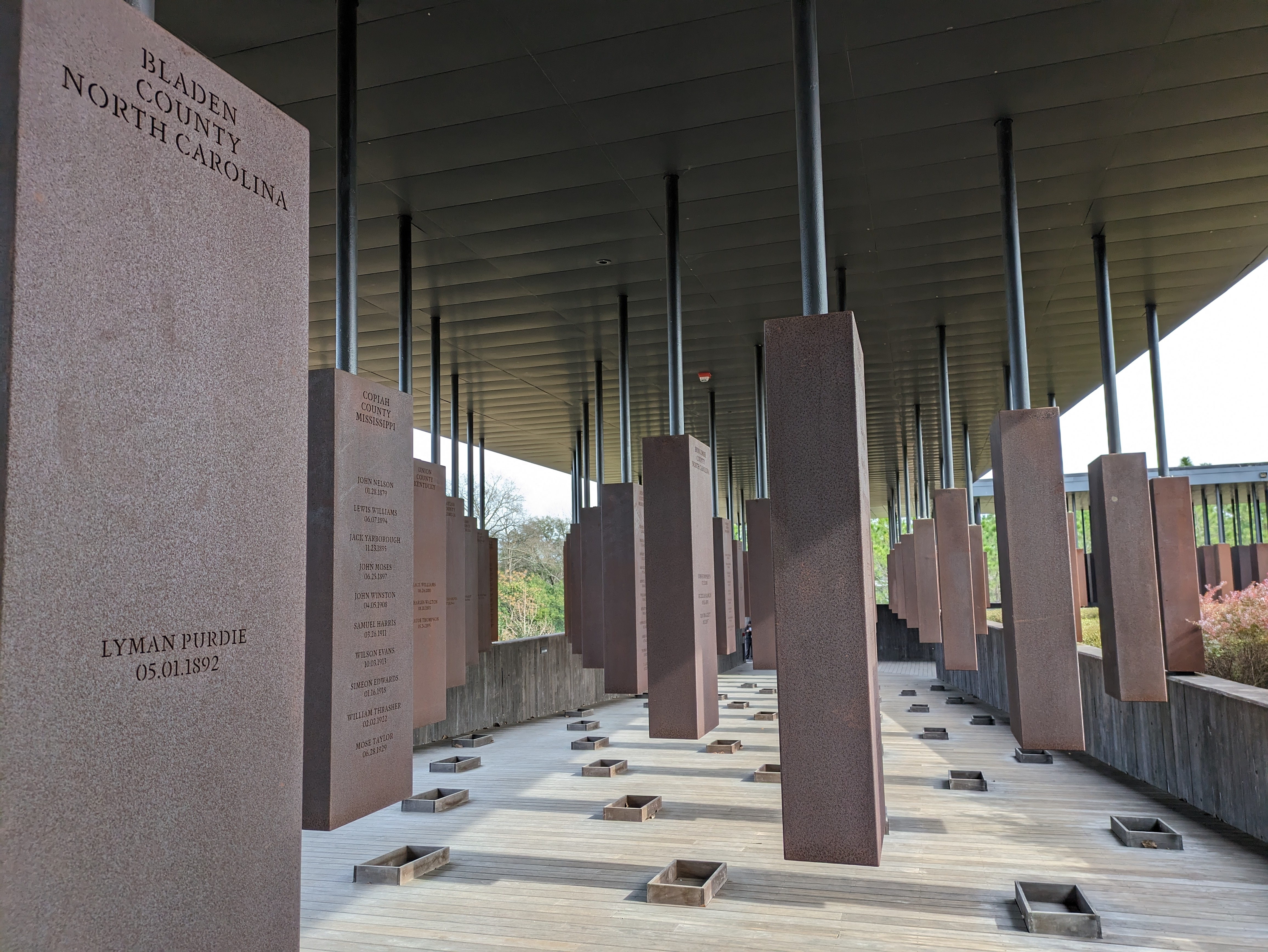 The National Memorial for Peace and Justice in Montgomery, Alabama.