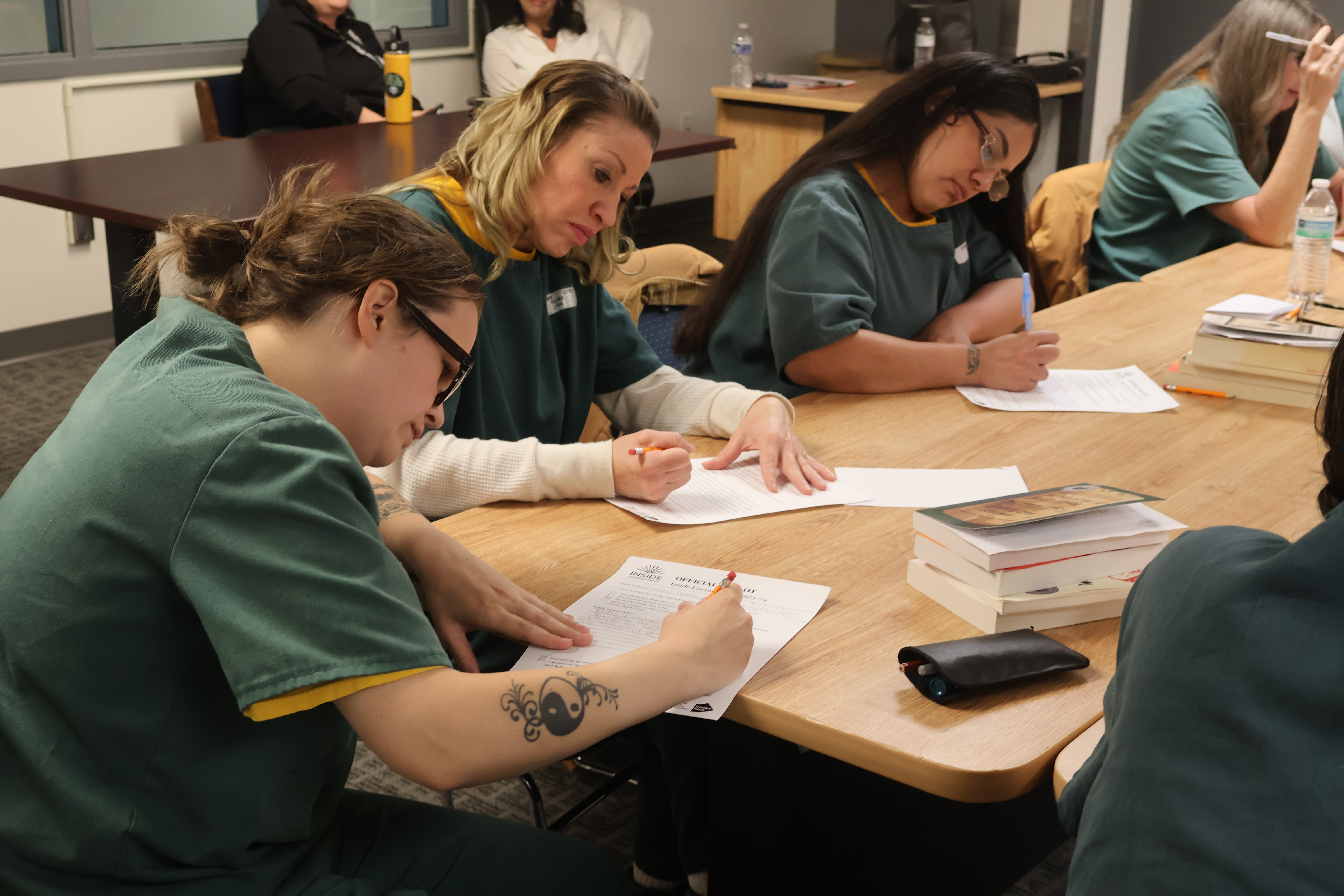 Judges inside at La Vista Correctional Center in Colorado vote on the four shortlisted books for the inaugural Inside Literary Prize.