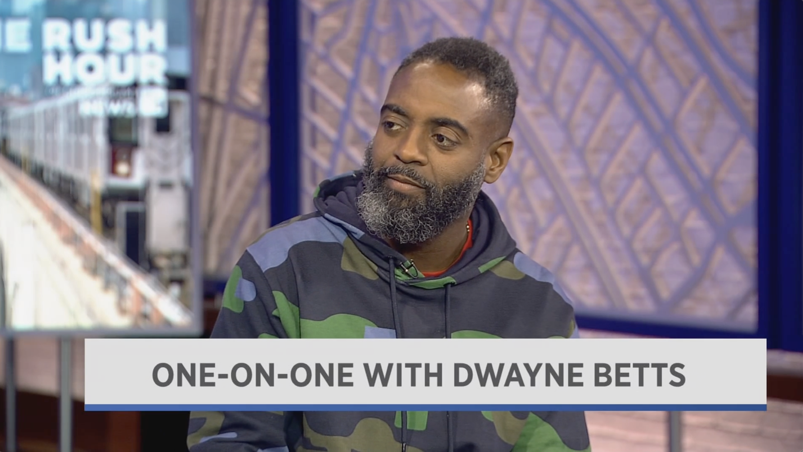 Freedom Reads Founder & CEO Reginald Dwayne Betts being interviewed on NY1.