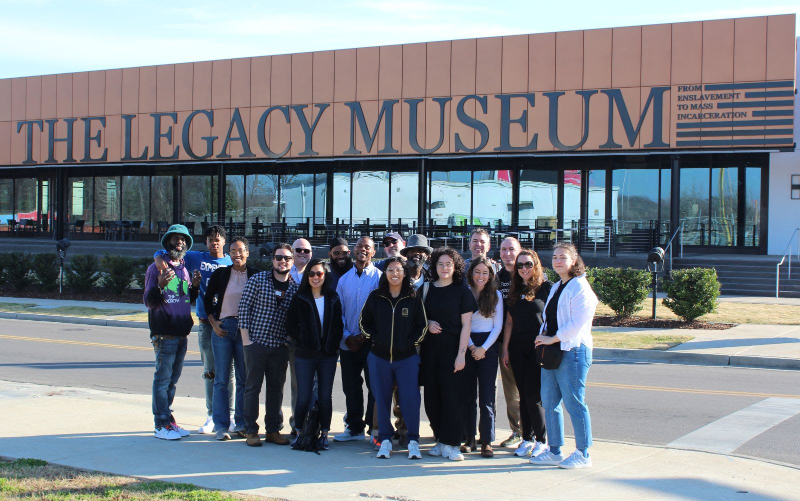 The Freedom Reads team outside The Legacy Museum in Montgomery, Alabama this February.